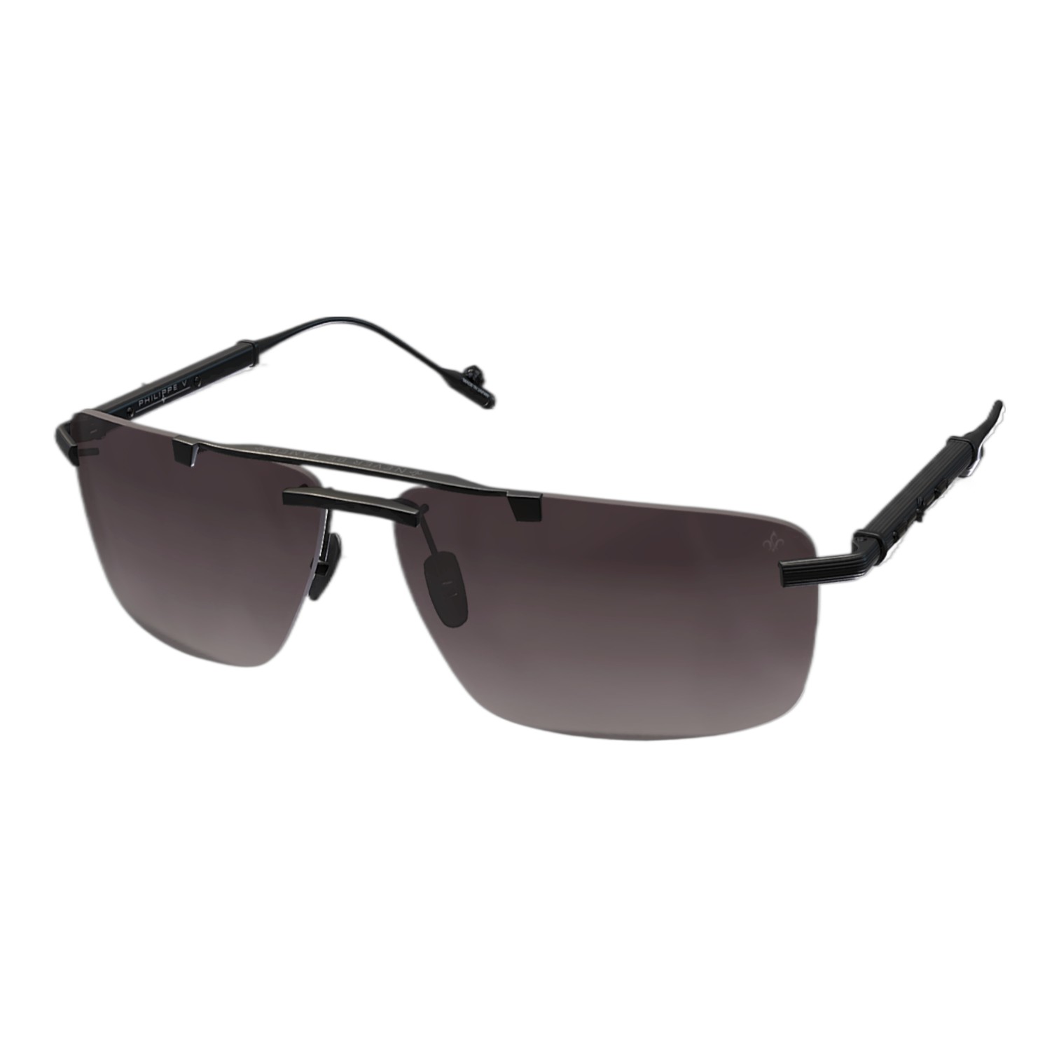 Philippe V N30 Mat Siyah Titanyum Unisex Güneş Gözlüğü - Görsel 4