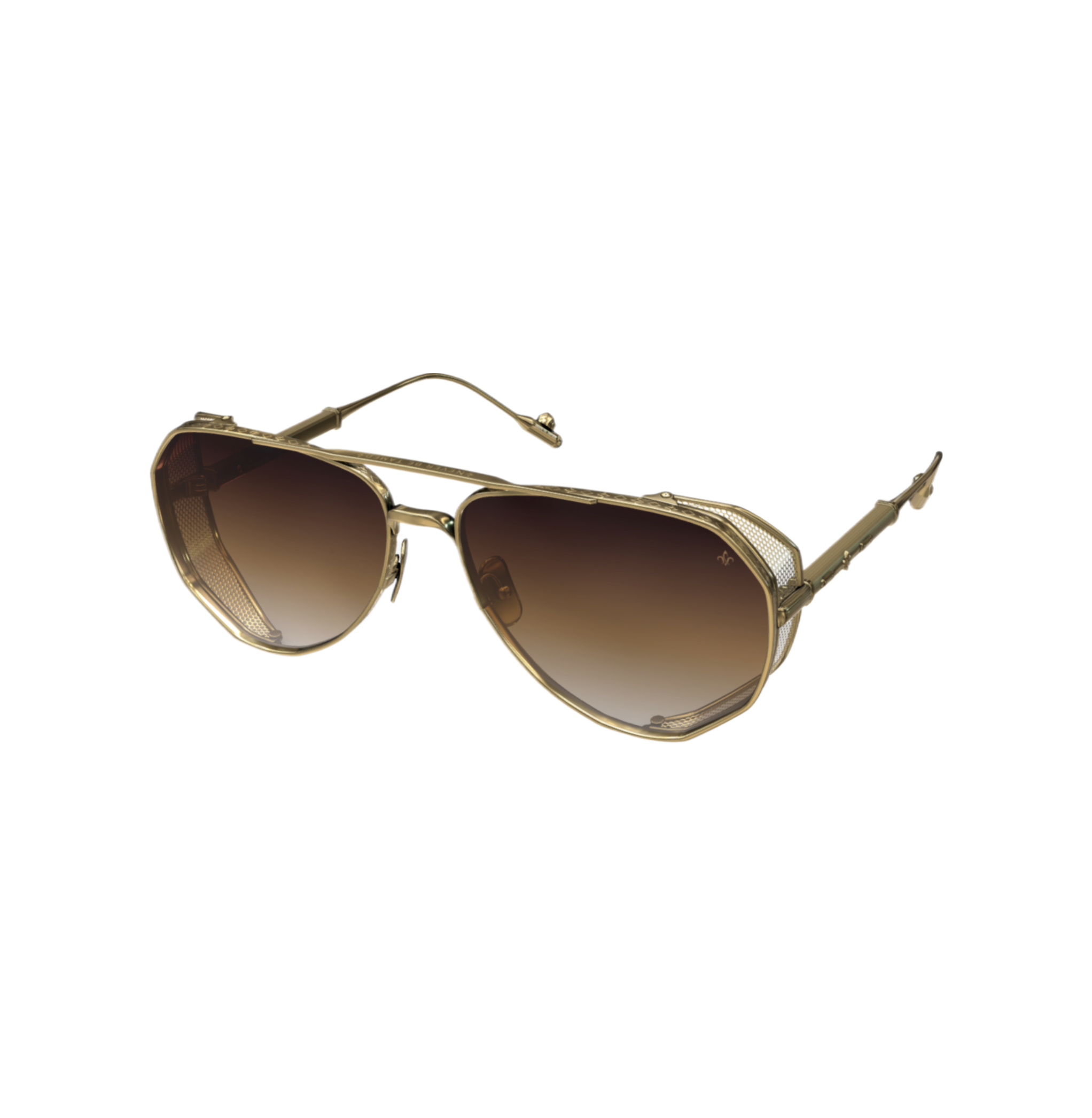 Philippe V N7.2 Gold Kahverengi Titanyum Unisex Güneş Gözlüğü - Görsel 4