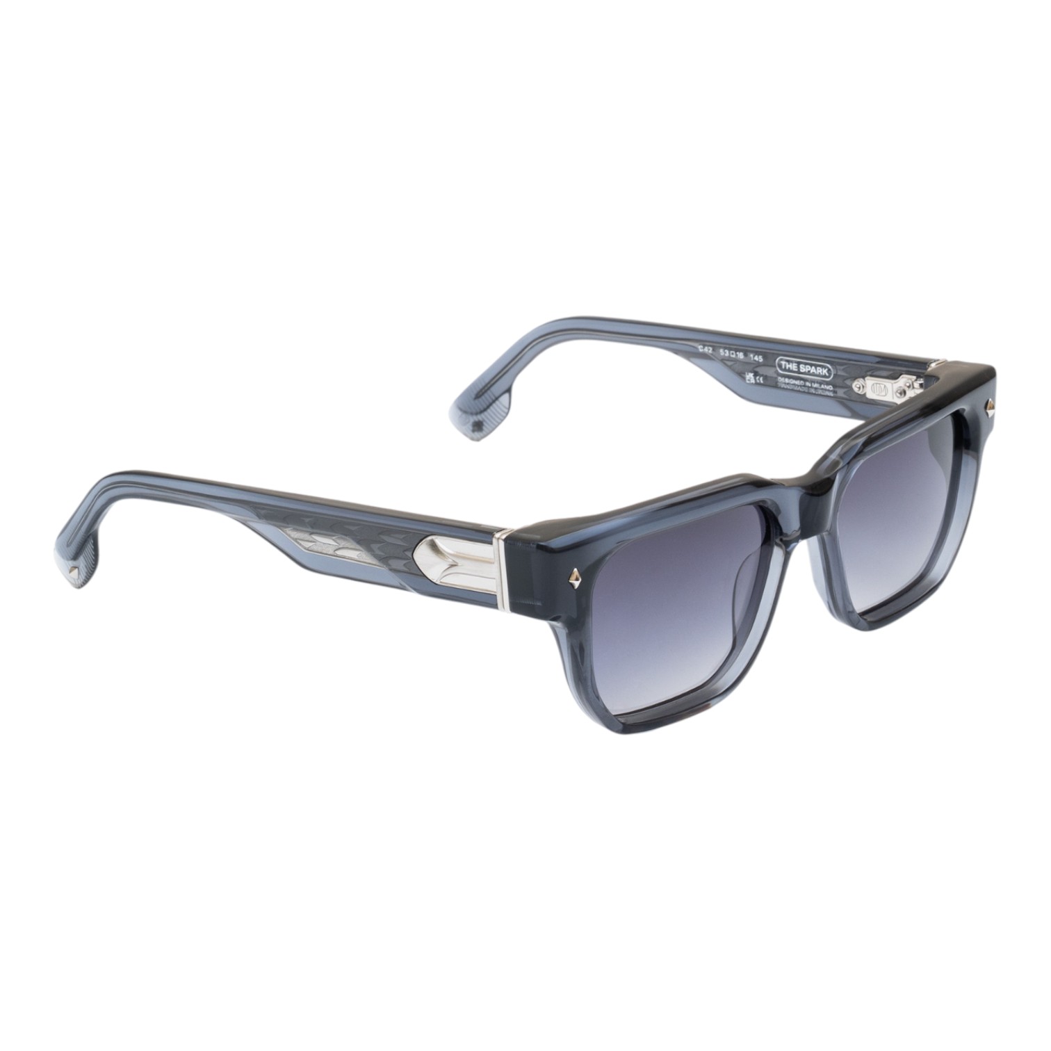 Unique Design Milano The Spark 22k Beyaz Altın Füme Unisex Güneş Gözlüğü - Görsel 2