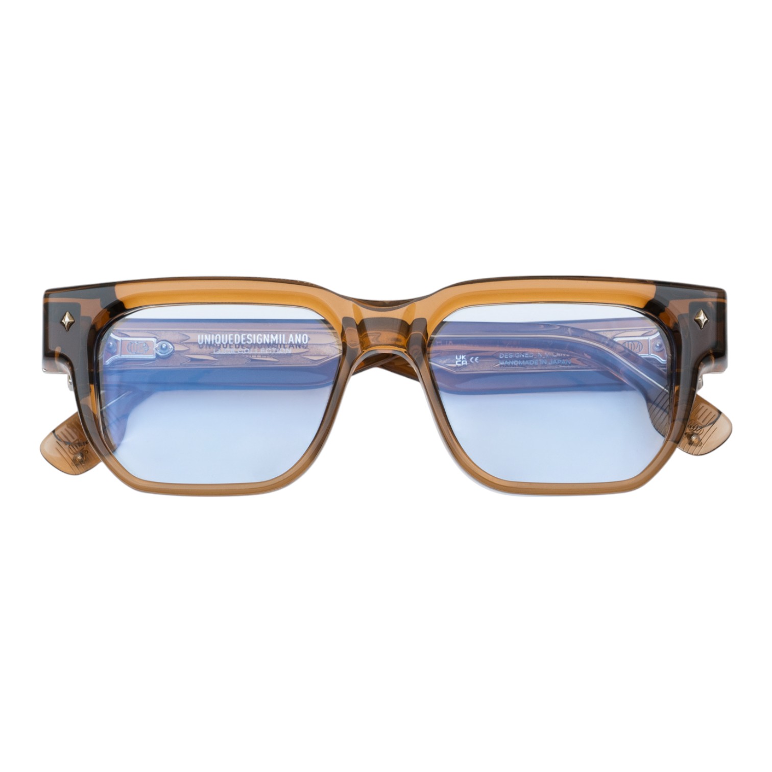 Unique Design Milano The Spark 22k Beyaz Altın Kahverengi Unisex Güneş Gözlüğü