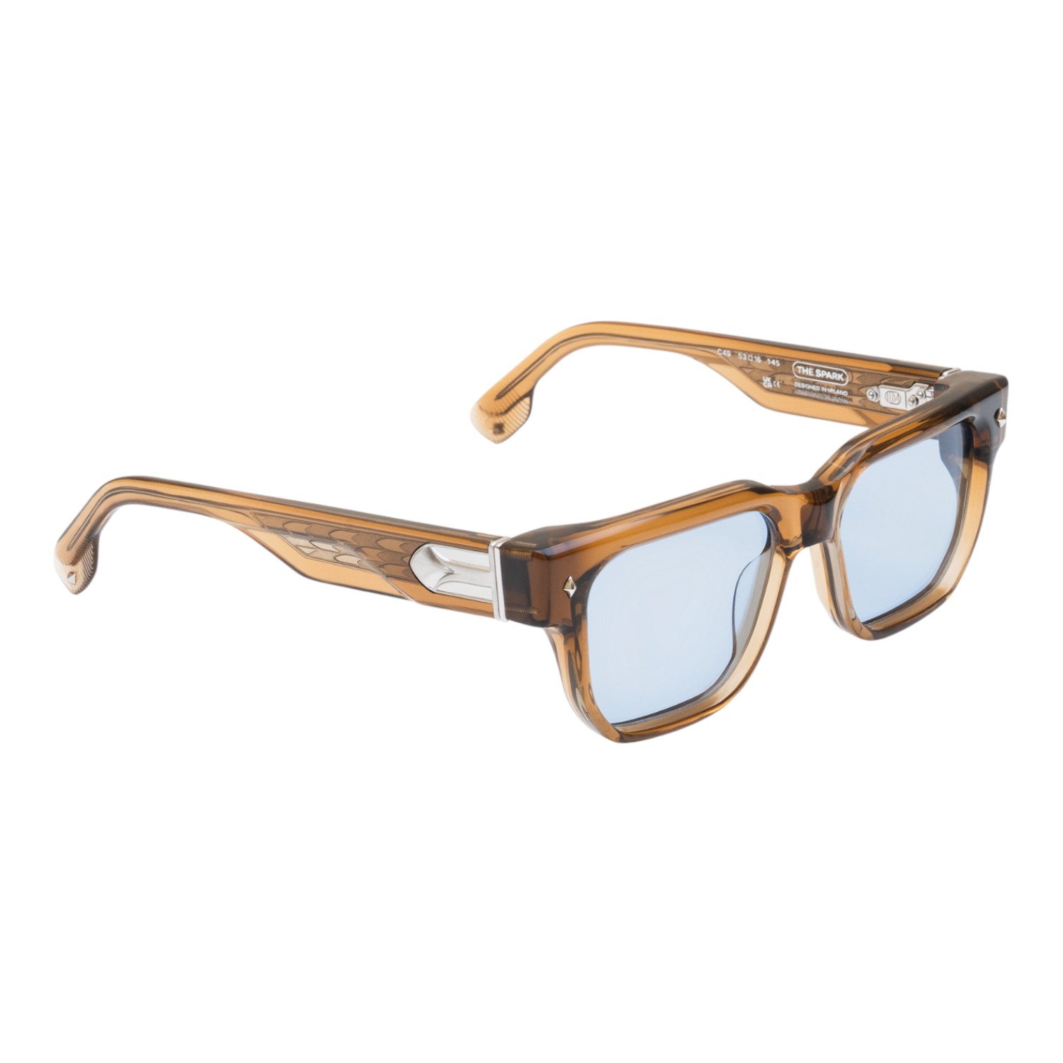 Unique Design Milano The Spark 22k Beyaz Altın Kahverengi Unisex Güneş Gözlüğü - Görsel 2