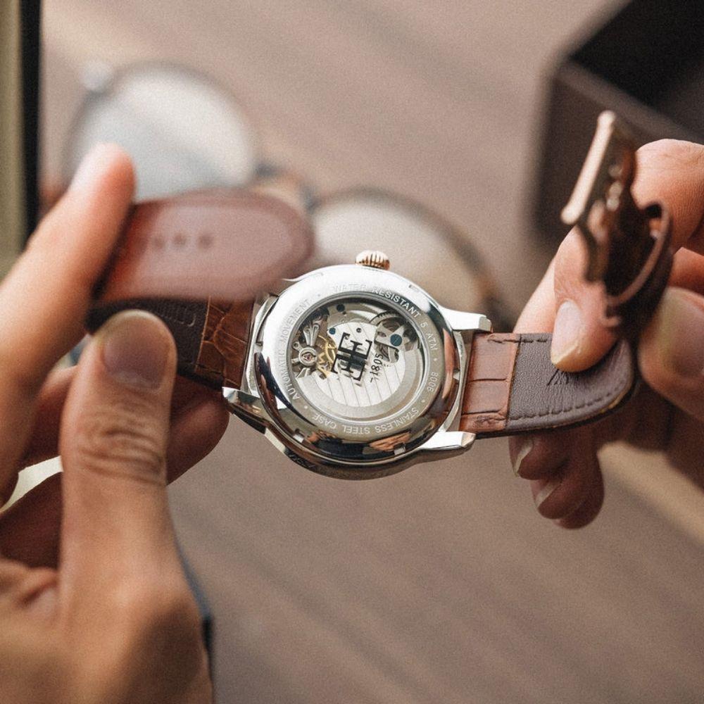 LONGITUDE DUAL TIME ES-8006-08 Otomatik Erkek Kol Saati - Görsel 3