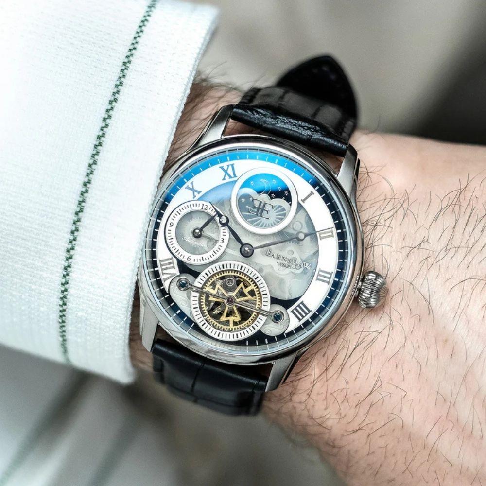 LONGITUDE SHADOW DUAL TIME ES-8063-01 Otomatik Erkek Kol Saati - Görsel 4