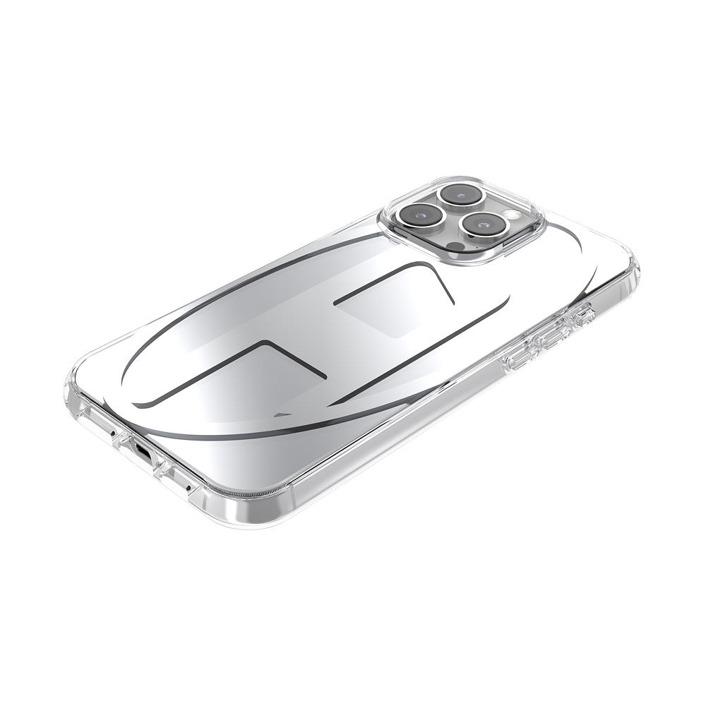 Diesel iPhone 16 Pro Max Kılıf - Oval D Aynalı (Mirror) Gümüş - Görsel 4