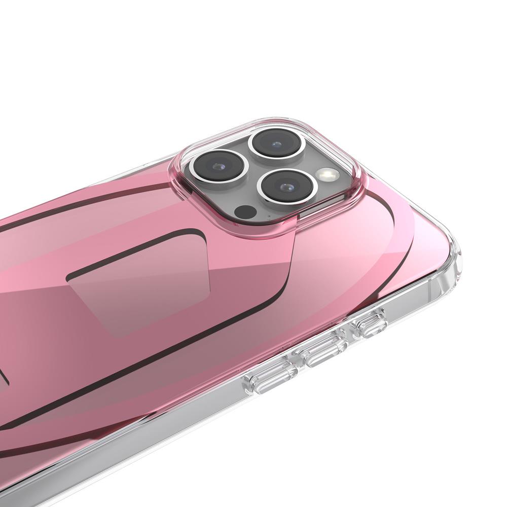 Diesel iPhone 16 Pro Max Kılıf - Oval D Aynalı (Mirror) Pembe - Görsel 2