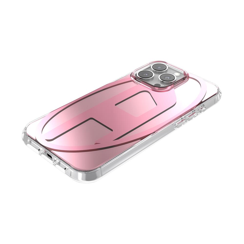 Diesel iPhone 16 Pro Max Kılıf - Oval D Aynalı (Mirror) Pembe - Görsel 4