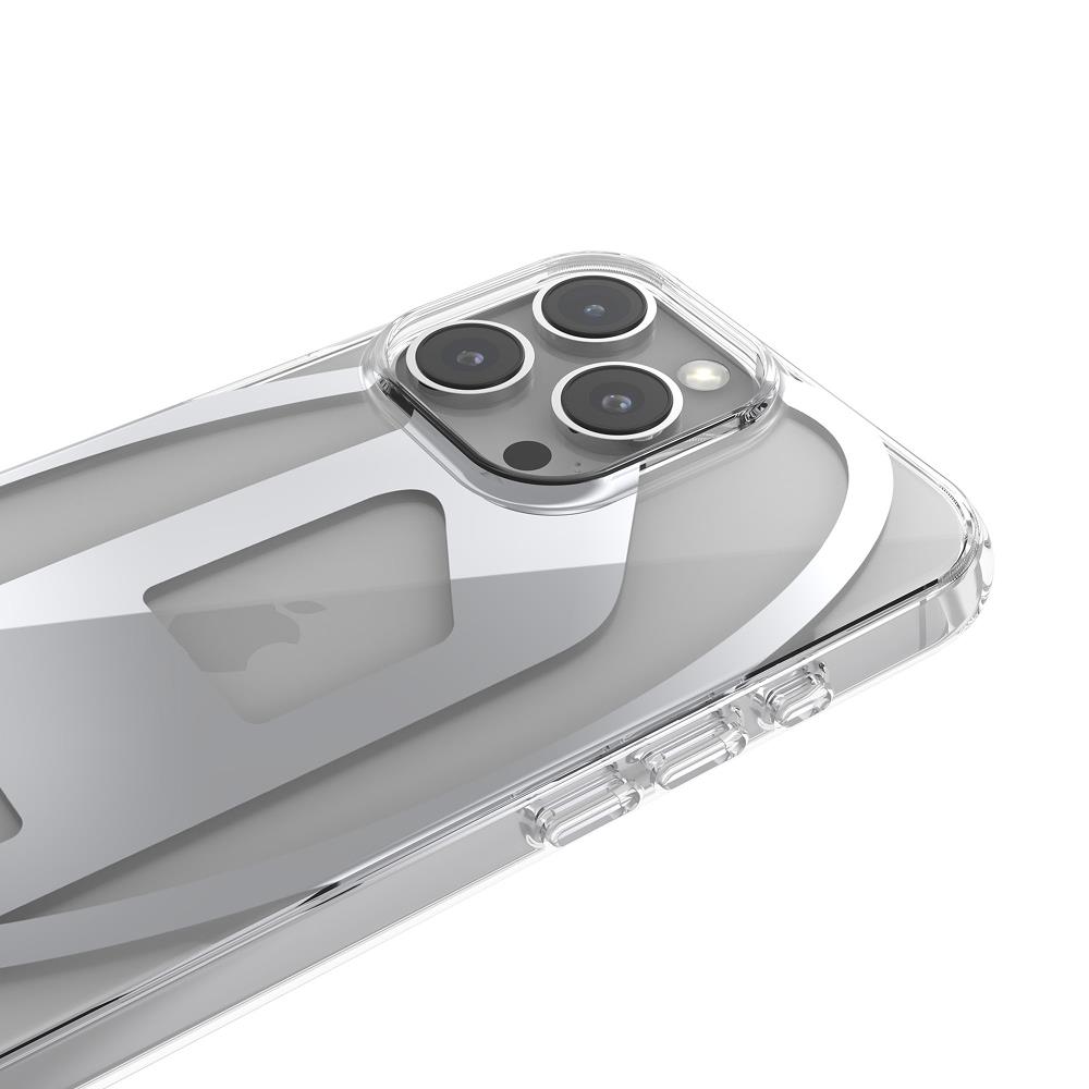 Diesel iPhone 16 Pro Max Kılıf - Oval D Mirror Şeffaf Gümüş - Görsel 2