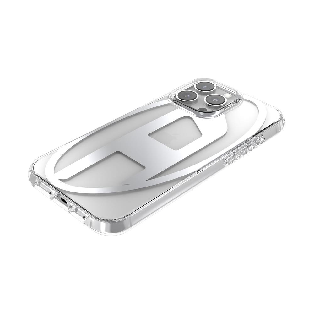 Diesel iPhone 16 Pro Max Kılıf - Oval D Mirror Şeffaf Gümüş - Görsel 5