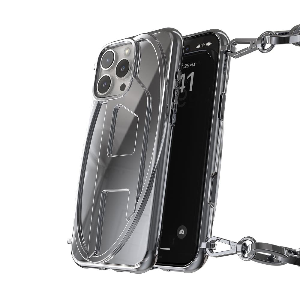 Diesel iPhone 16 Pro Max Kılıf - Oval D Parlak Zincirli Gümüş 7 Diesel iPhone 16 Pro Max Kılıf - Oval D Parlak Zincirli Gümüş - Görsel 4