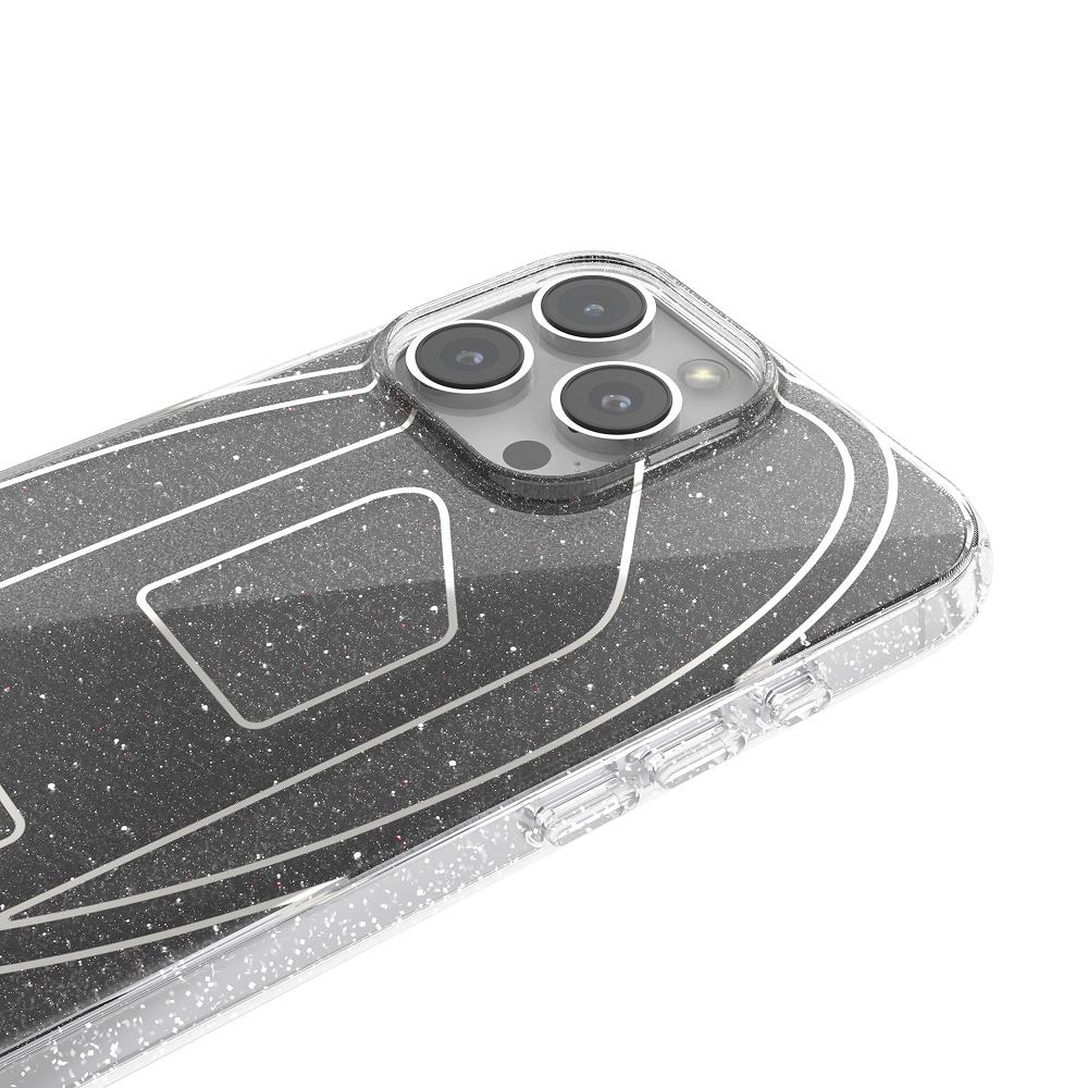 Diesel iPhone 16 Pro Max Kılıf - Oval D Simli (Glitter) Siyah - Görsel 2