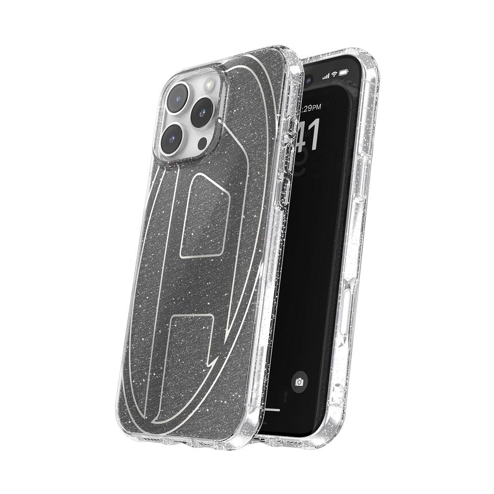 Diesel iPhone 16 Pro Max Kılıf - Oval D Simli (Glitter) Siyah - Görsel 3