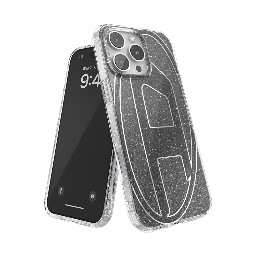 Diesel iPhone 16 Pro Max Kılıf - Oval D Simli (Glitter) Siyah - Görsel 4