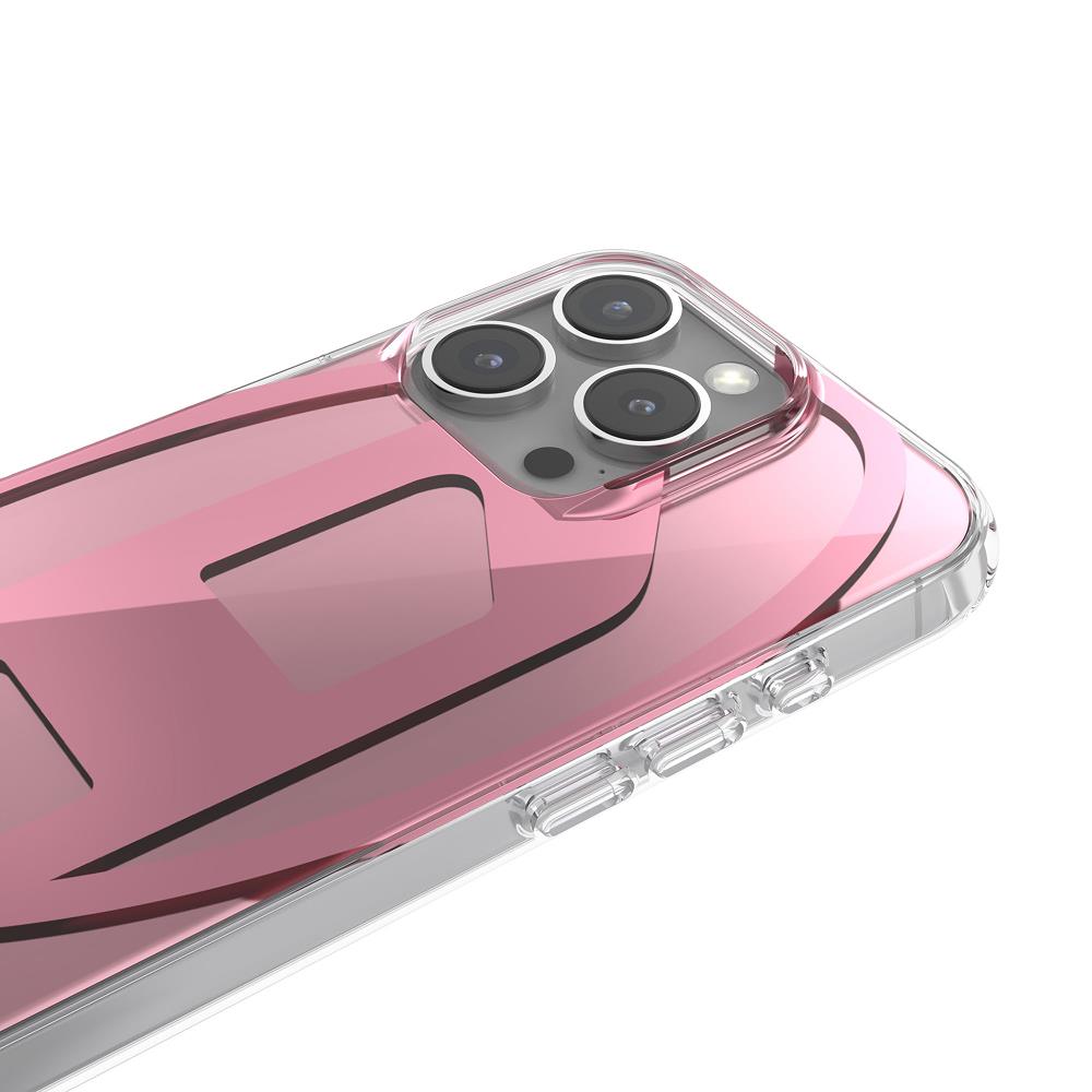 Diesel iPhone 16 Pro Kılıf - Oval D Aynalı (Mirror) Pembe - Görsel 2