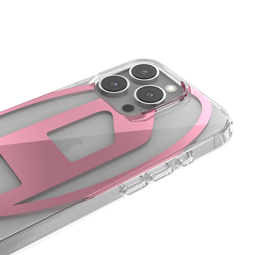Diesel iPhone 16 Pro Kılıf - Oval D Mirror Şeffaf Pembe - Görsel 2