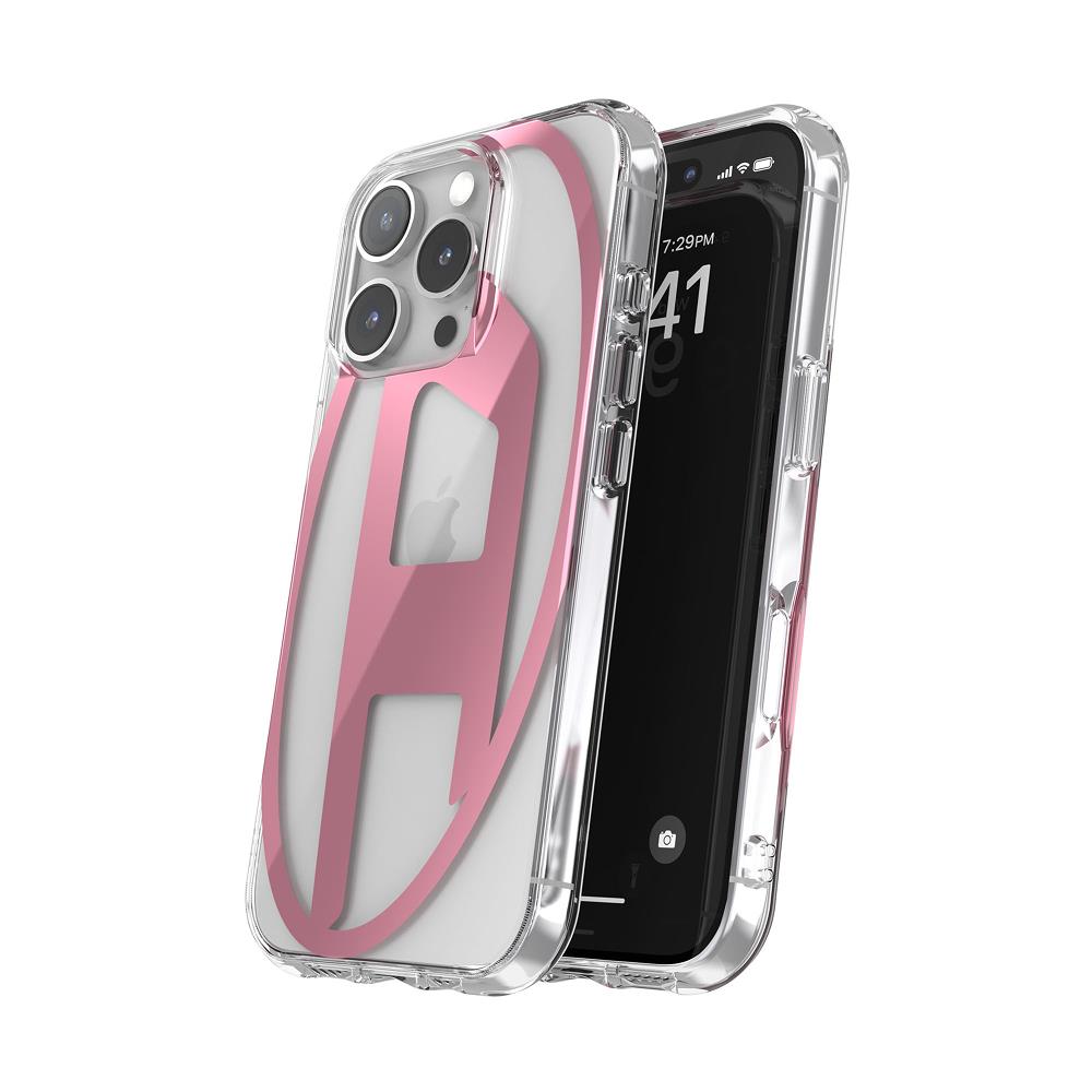 Diesel iPhone 16 Pro Kılıf - Oval D Mirror Şeffaf Pembe - Görsel 3