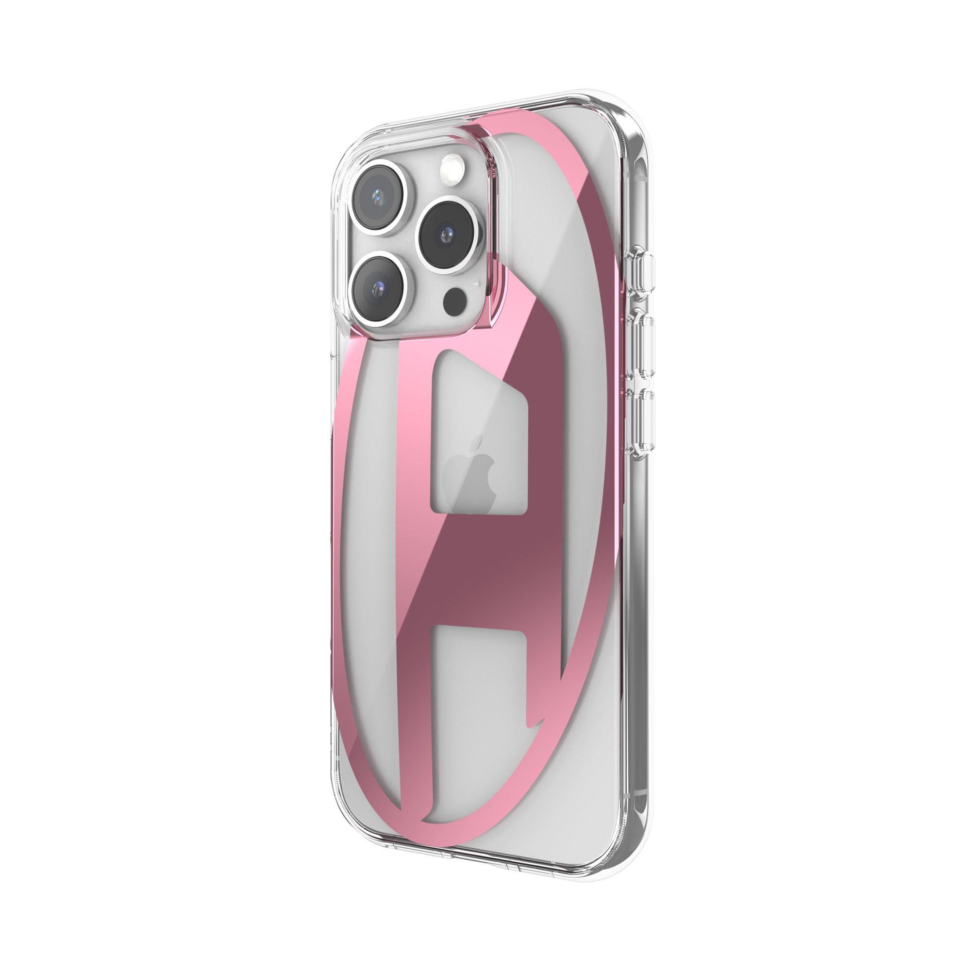 Diesel iPhone 16 Pro Kılıf - Oval D Mirror Şeffaf Pembe - Görsel 4