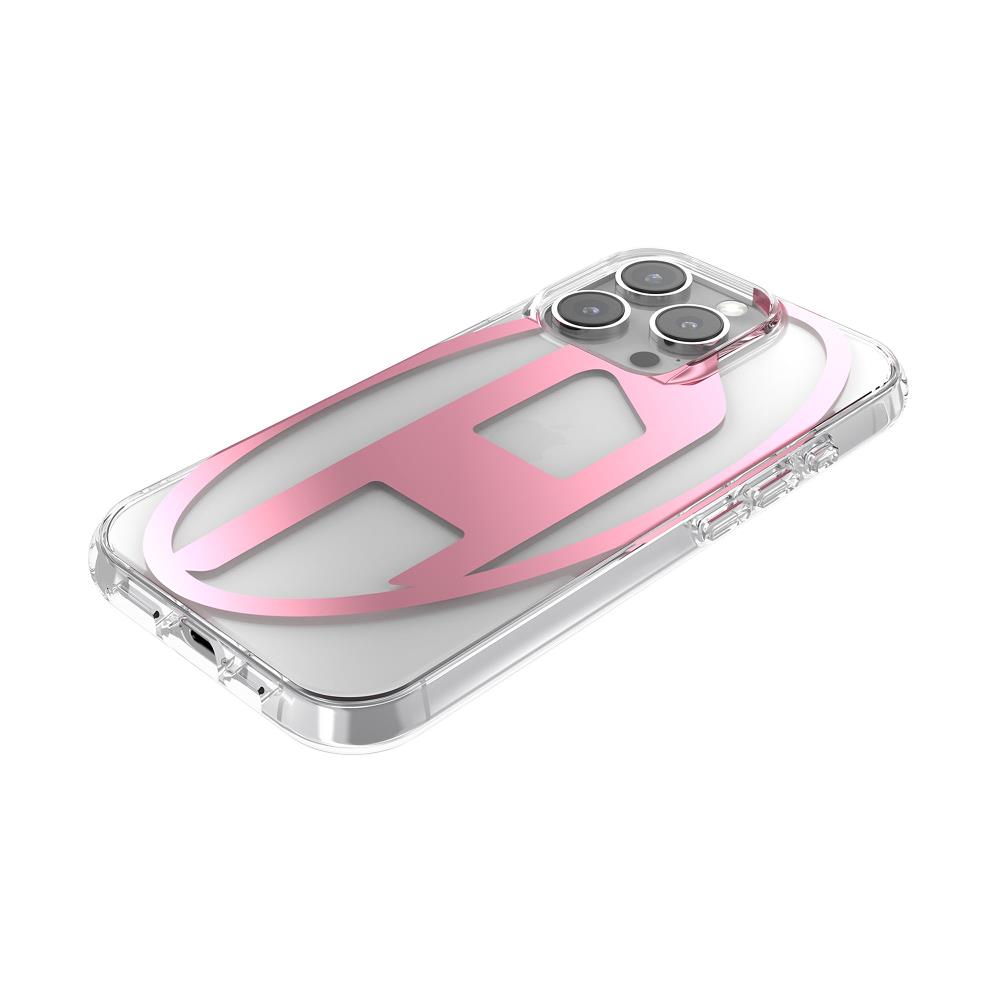 Diesel iPhone 16 Pro Kılıf - Oval D Mirror Şeffaf Pembe - Görsel 5