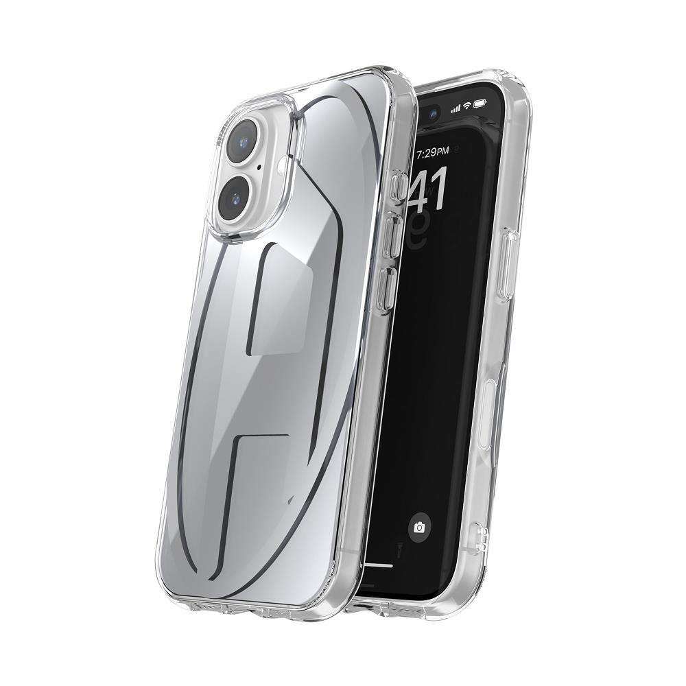 Diesel iPhone 16 Kılıf - Oval D Aynalı (Mirror) Gümüş - Görsel 3