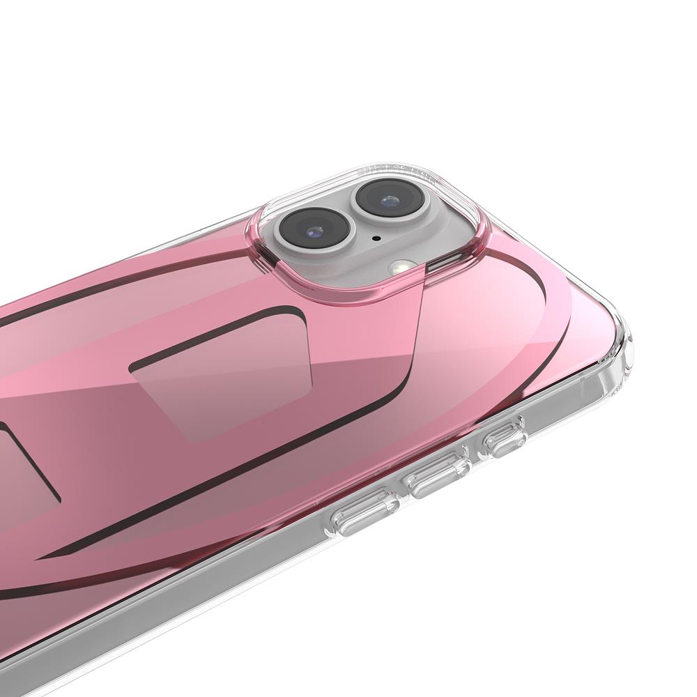 Diesel iPhone 16 Kılıf - Oval D Aynalı (Mirror) Pembe - Görsel 2