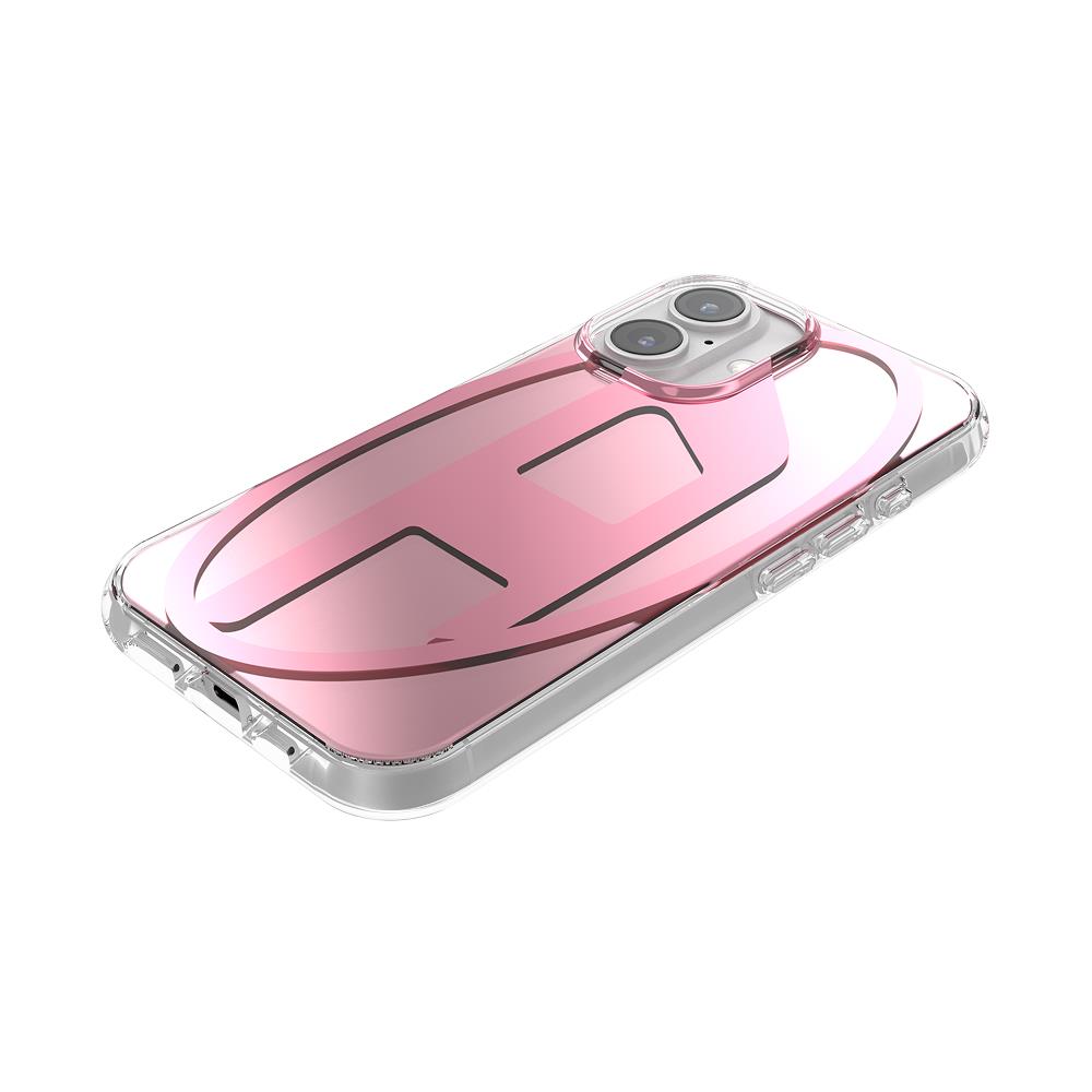 Diesel iPhone 16 Kılıf - Oval D Aynalı (Mirror) Pembe - Görsel 3