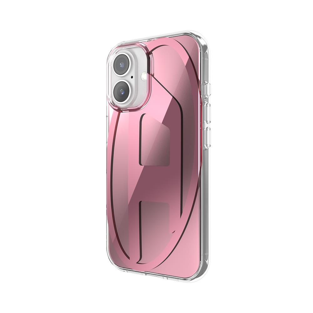 Diesel iPhone 16 Kılıf - Oval D Aynalı (Mirror) Pembe - Görsel 5