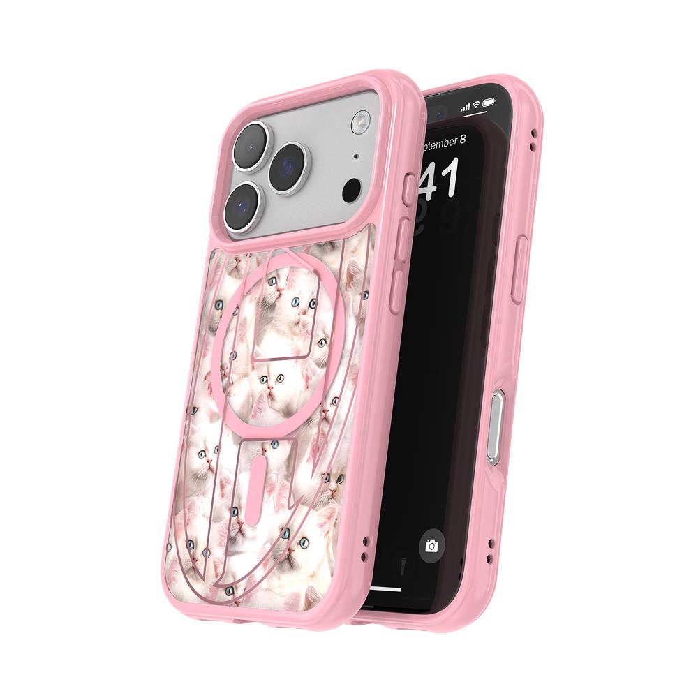 Diesel iPhone 17 Pro Kılıf - Kedi Desenli Pembe - Görsel 3