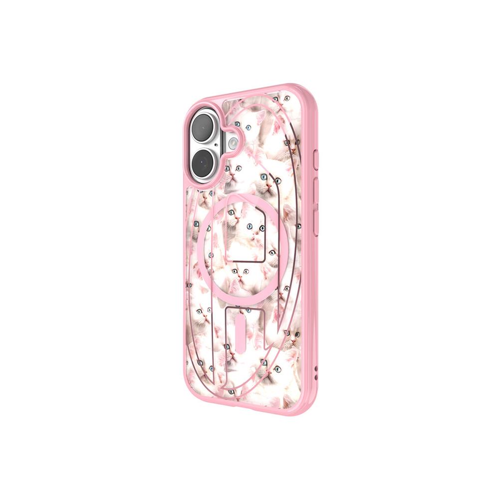 Diesel iPhone 17 Kılıf - Kedi Desenli Pembe - Görsel 3