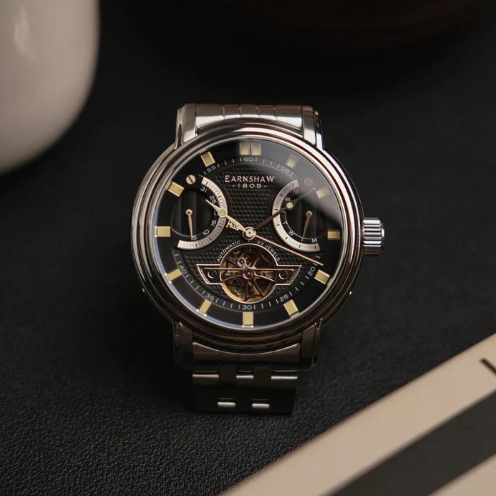 LONGCASE DUAL RETROGRADE OPEN HEART ES-8184-11 Otomatik Erkek Kol Saati 3 LONGCASE DUAL RETROGRADE OPEN HEART ES-8184-11 Otomatik Erkek Kol Saati - Görsel 2