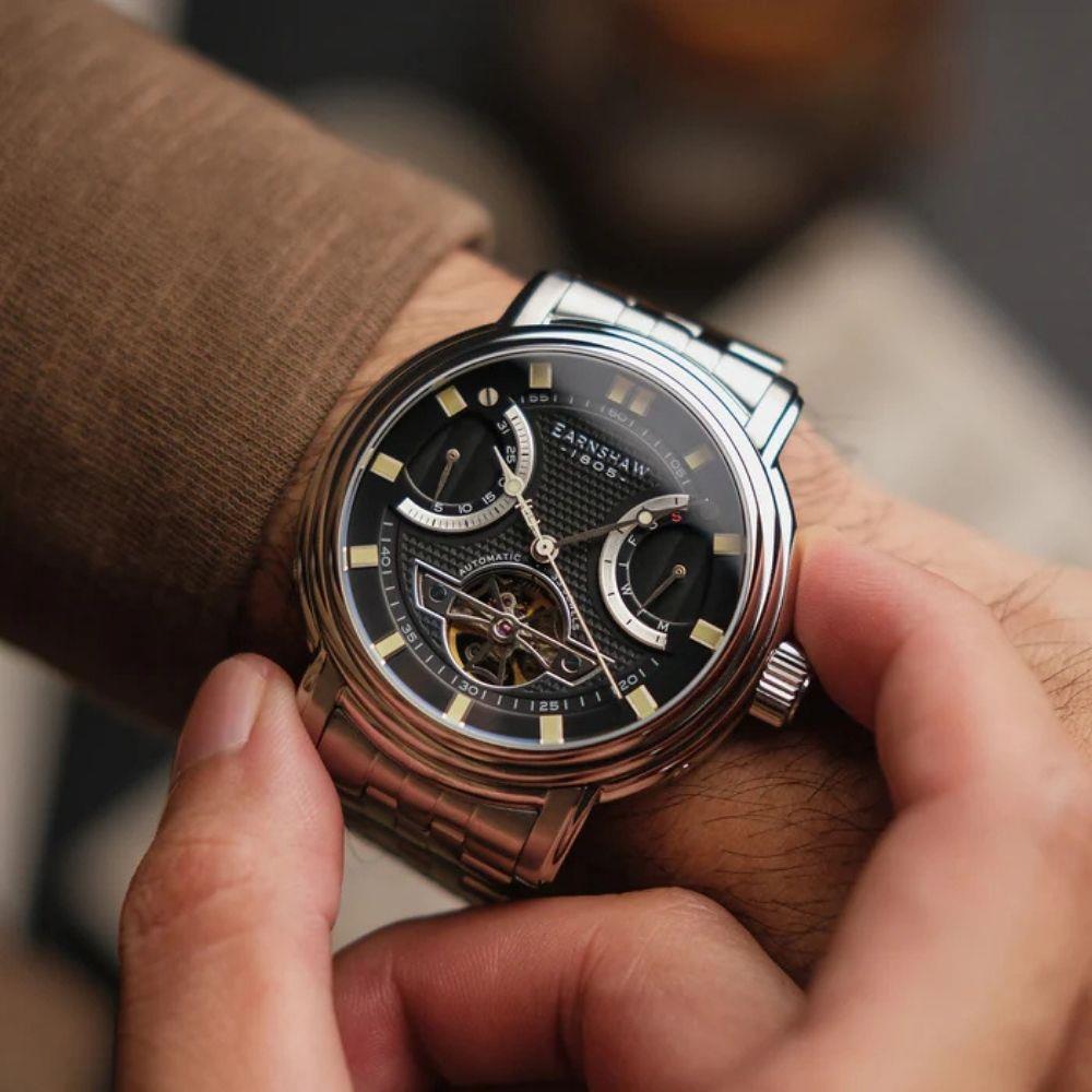 LONGCASE DUAL RETROGRADE OPEN HEART ES-8184-11 Otomatik Erkek Kol Saati 7 LONGCASE DUAL RETROGRADE OPEN HEART ES-8184-11 Otomatik Erkek Kol Saati - Görsel 4