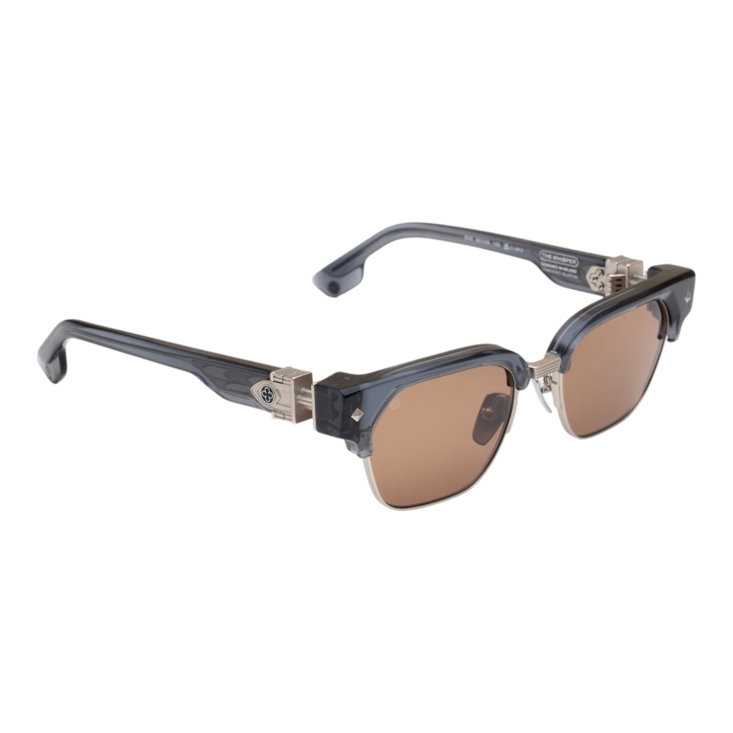 Unique Design Milano The Whisper  22K Beyaz Altın Füme Unisex Güneş Gözlüğü - Görsel 2