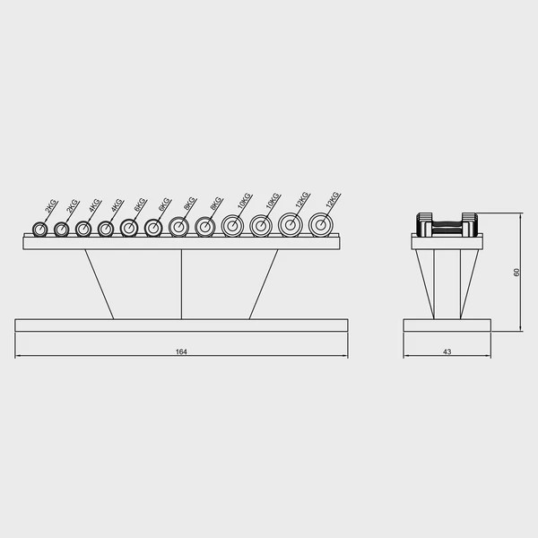 Dumbbell Set Horizontal Stand 9 Dumbbell Set Horizontal Stand - Görsel 5