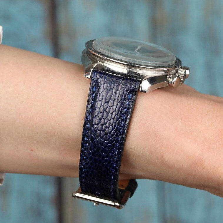 Onywatch 20 mm. Devekuşu Derisi Kordon / Lacivert - Görsel 3
