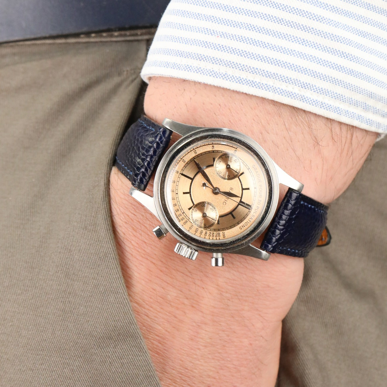 Onywatch 20 mm. Devekuşu Derisi Kordon / Lacivert - Görsel 4