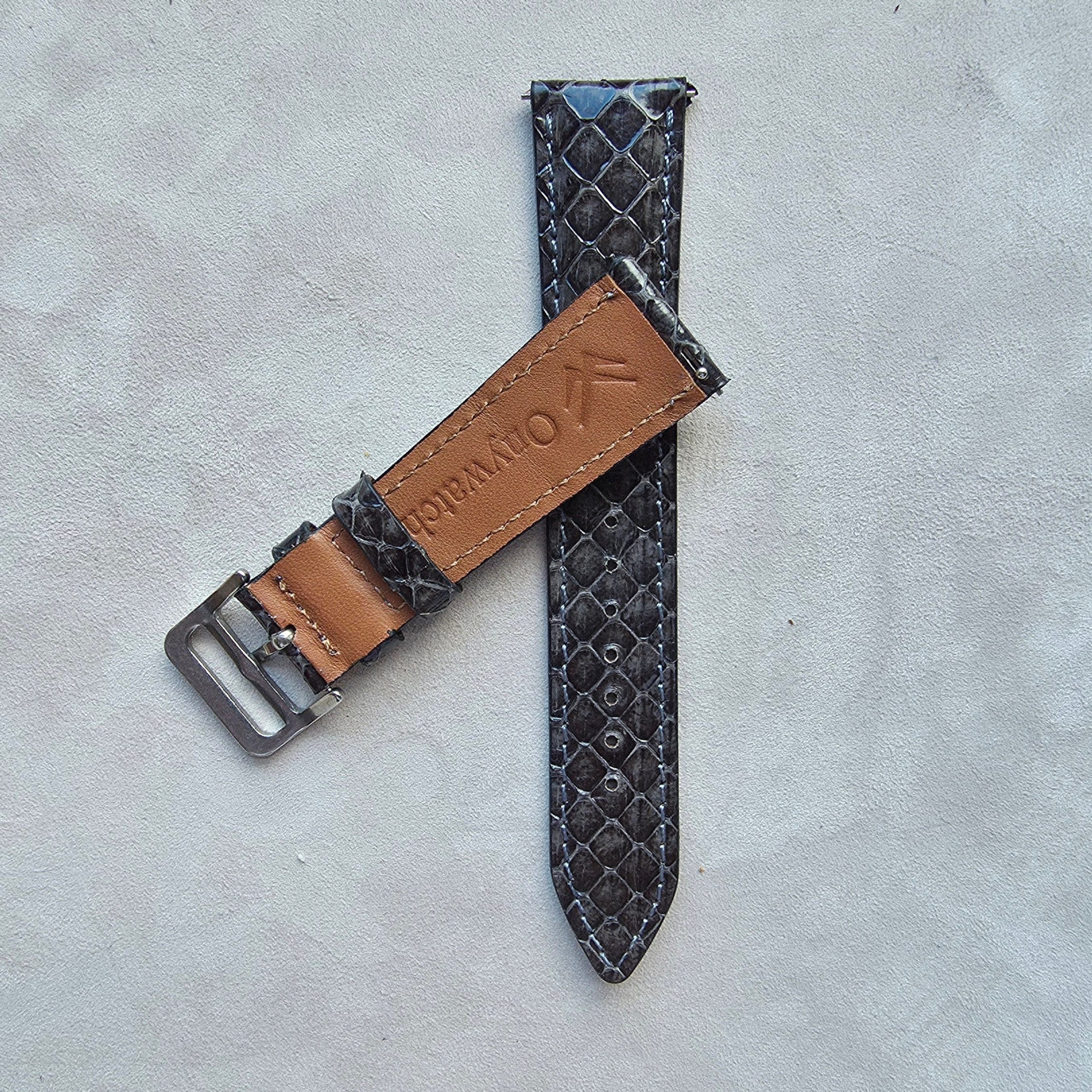 Onywatch 20 mm. Yılan Derisi Kordon / Antrasit - Görsel 2
