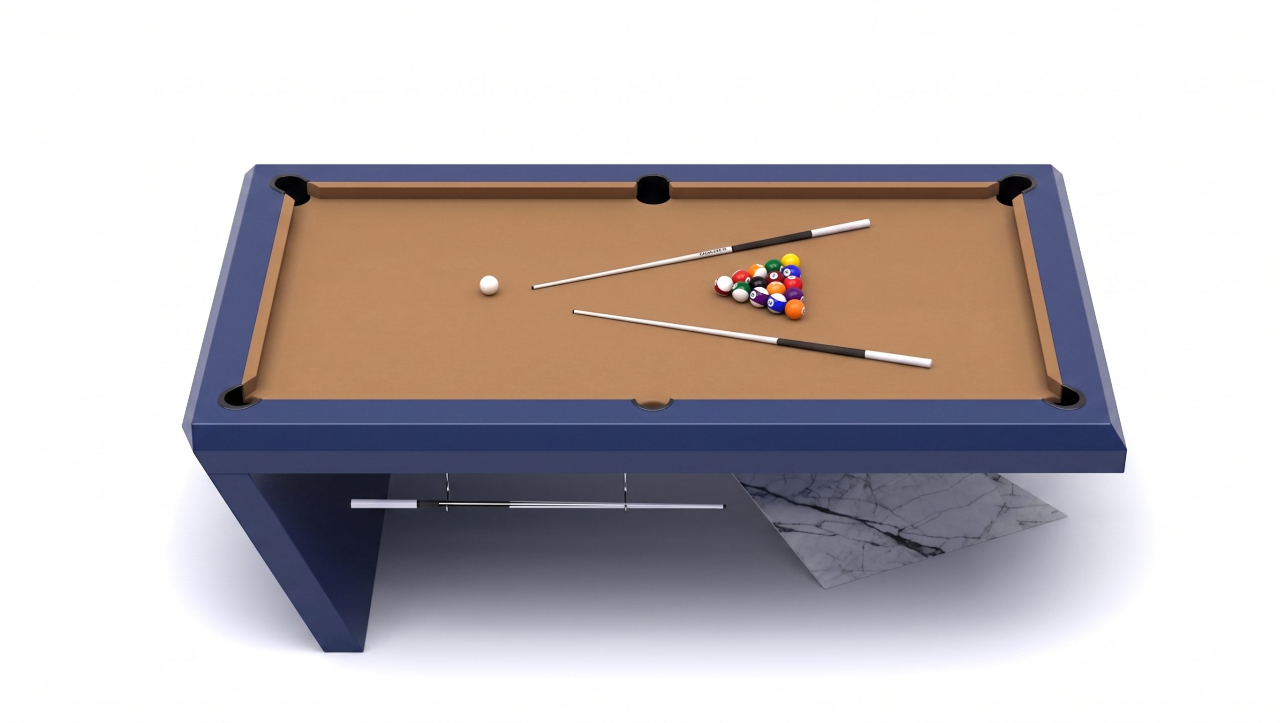 Seth 7 Mavi Lake Mermer Ayaklı Bilardo Masası - Görsel 2