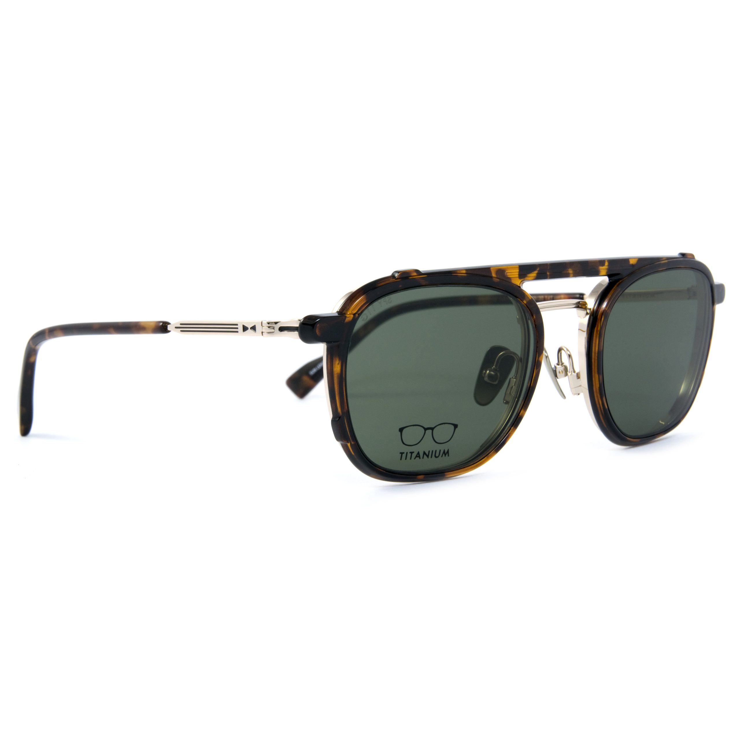 Snob Milano Spyder Altın Leopar Titanyum Unisex Optik / Güneş Gözlüğü - Görsel 4