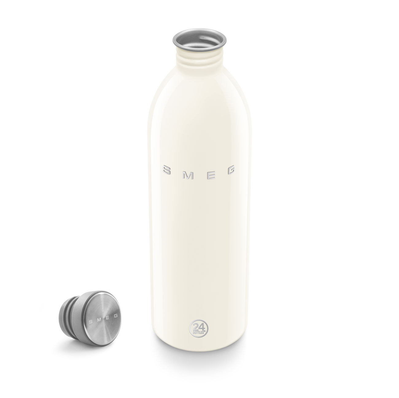 Smeg x 24Bottles Urban Bottle Paslanmaz Çelik Matara 1L - Krem - Görsel 4