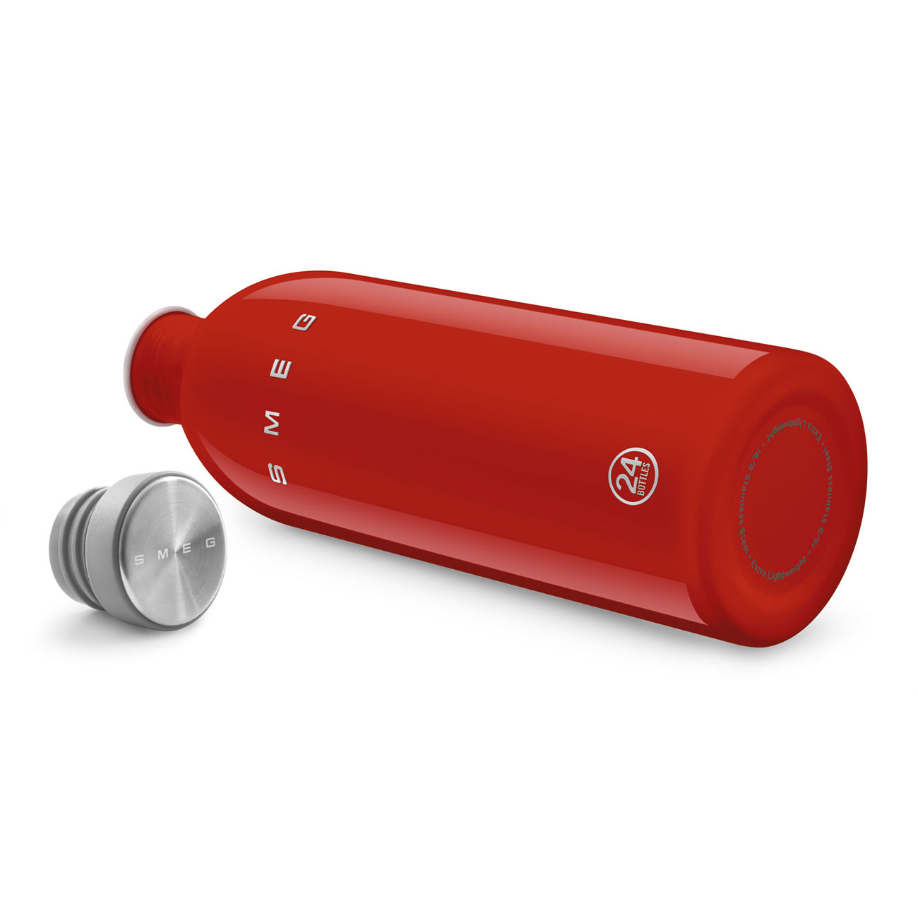 Smeg x 24Bottles Urban Bottle Paslanmaz Çelik Matara 1L - Kırmızı - Görsel 3