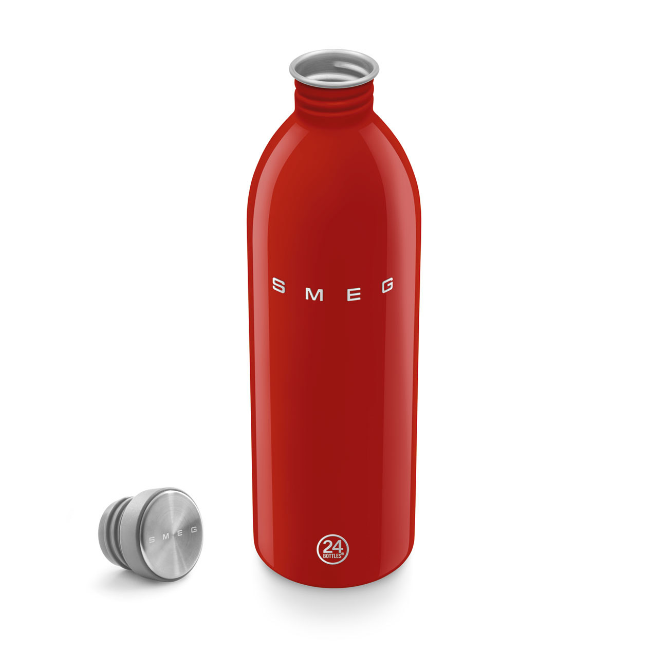 Smeg x 24Bottles Urban Bottle Paslanmaz Çelik Matara 1L - Kırmızı - Görsel 4