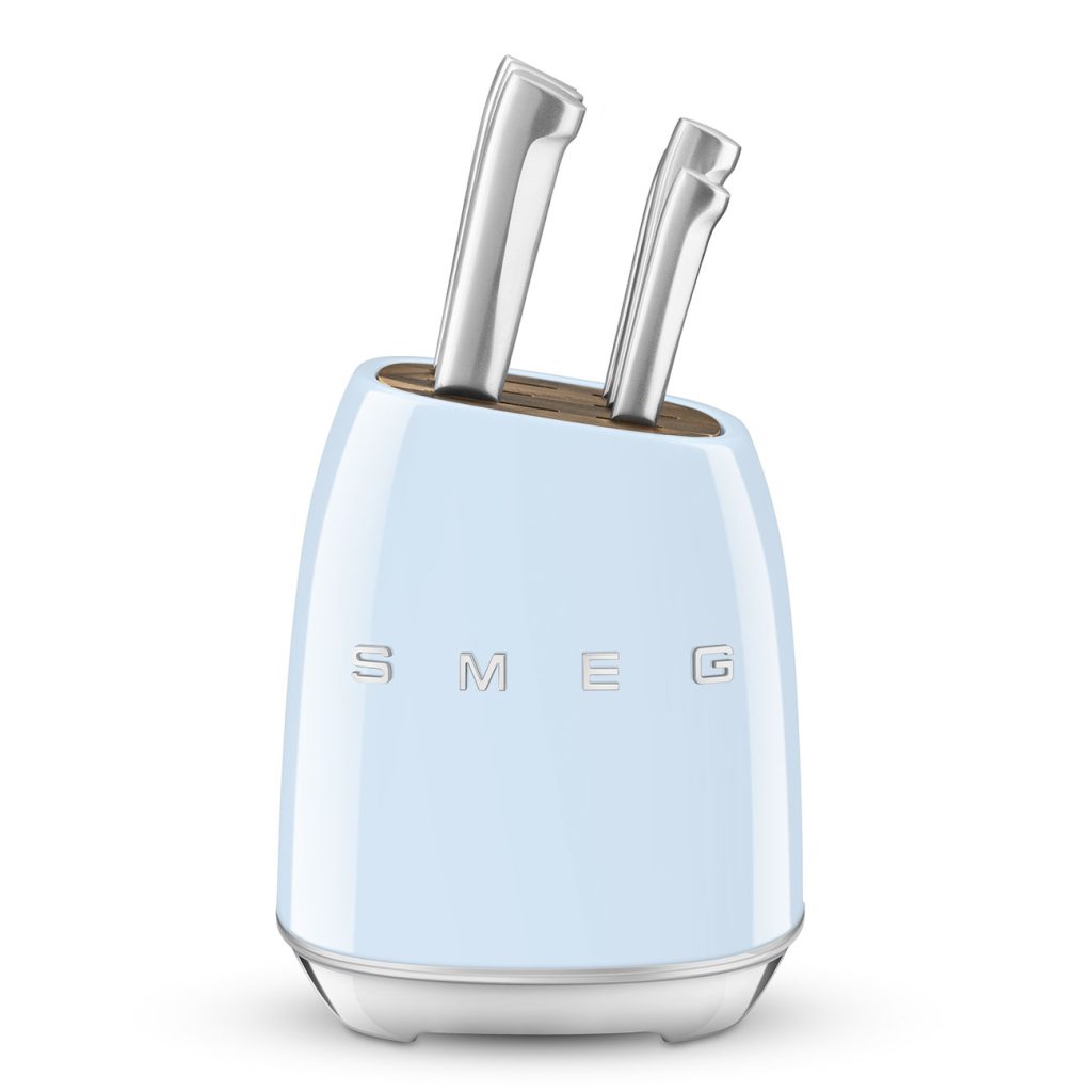 Smeg Standlı Bıçak Seti / Bıçak Bloğu - Pastel Mavi