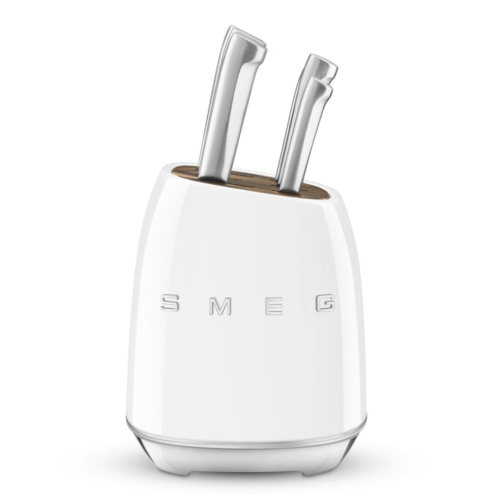 Smeg Standlı Bıçak Seti / Bıçak Bloğu - Beyaz