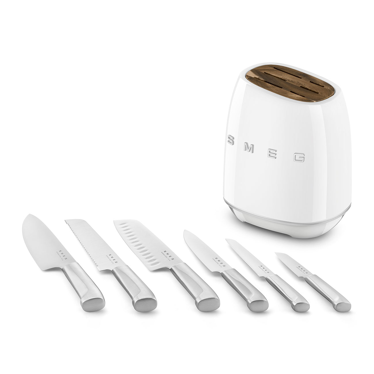 Smeg Standlı Bıçak Seti / Bıçak Bloğu - Beyaz - Görsel 5