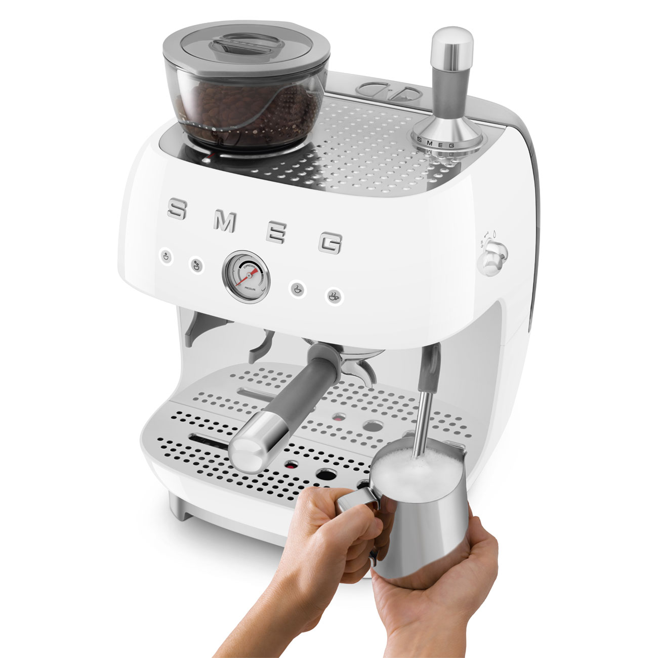 Smeg Öğütücülü Espresso Kahve Makinesi - Beyaz - Görsel 6