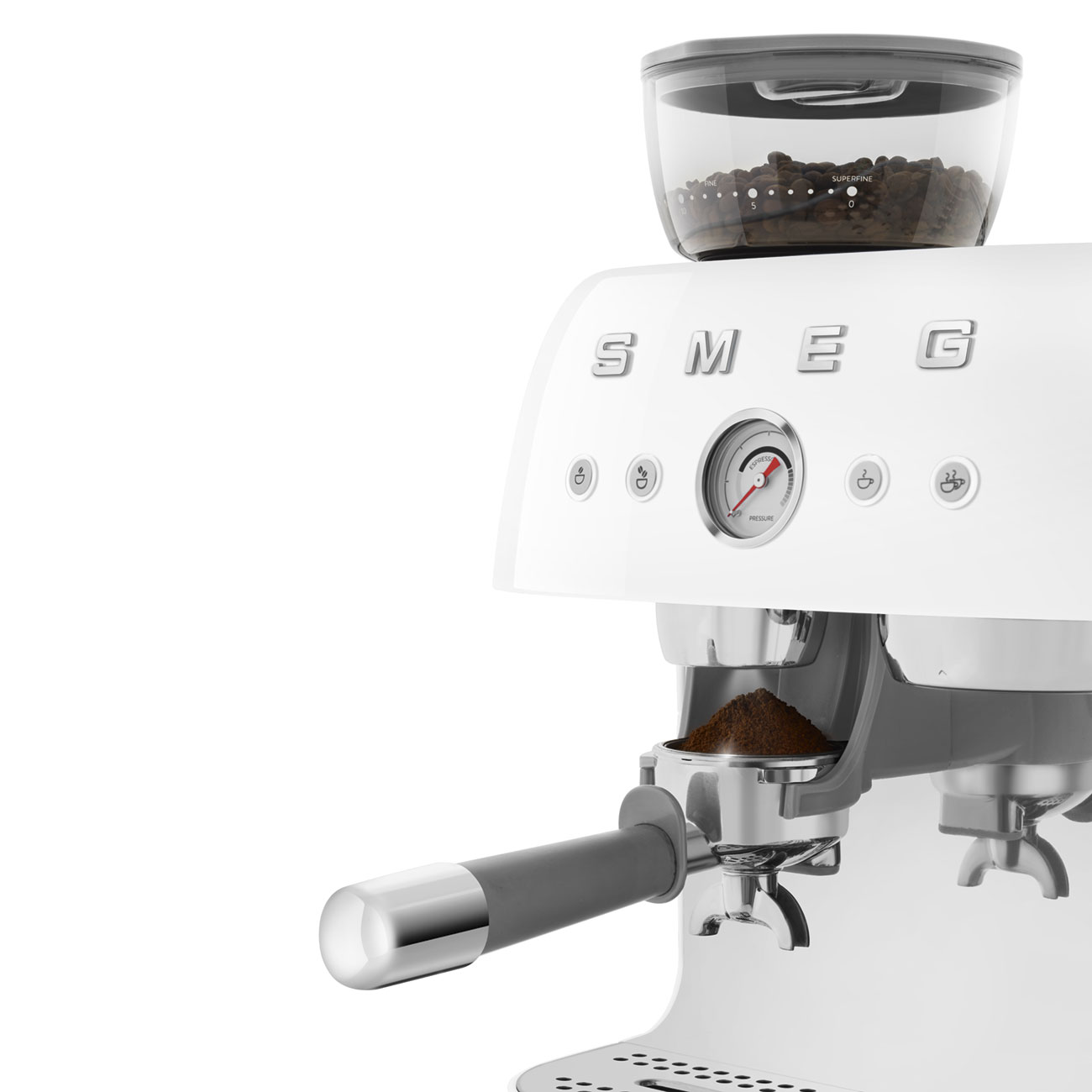 Smeg Öğütücülü Espresso Kahve Makinesi - Beyaz - Görsel 7