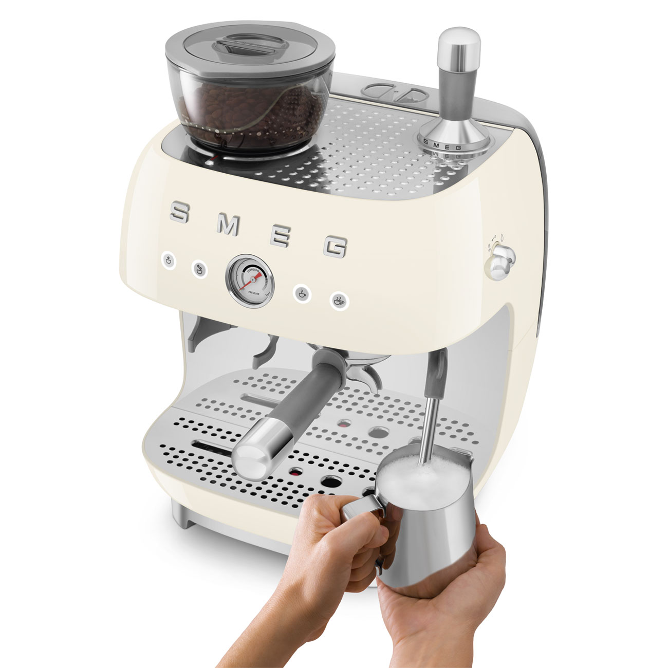 Smeg Öğütücülü Espresso Kahve Makinesi - Krem - Görsel 6