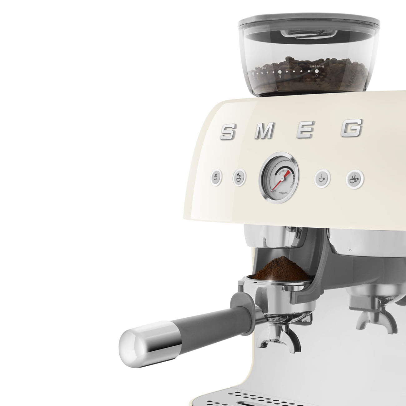 Smeg Öğütücülü Espresso Kahve Makinesi - Krem - Görsel 7