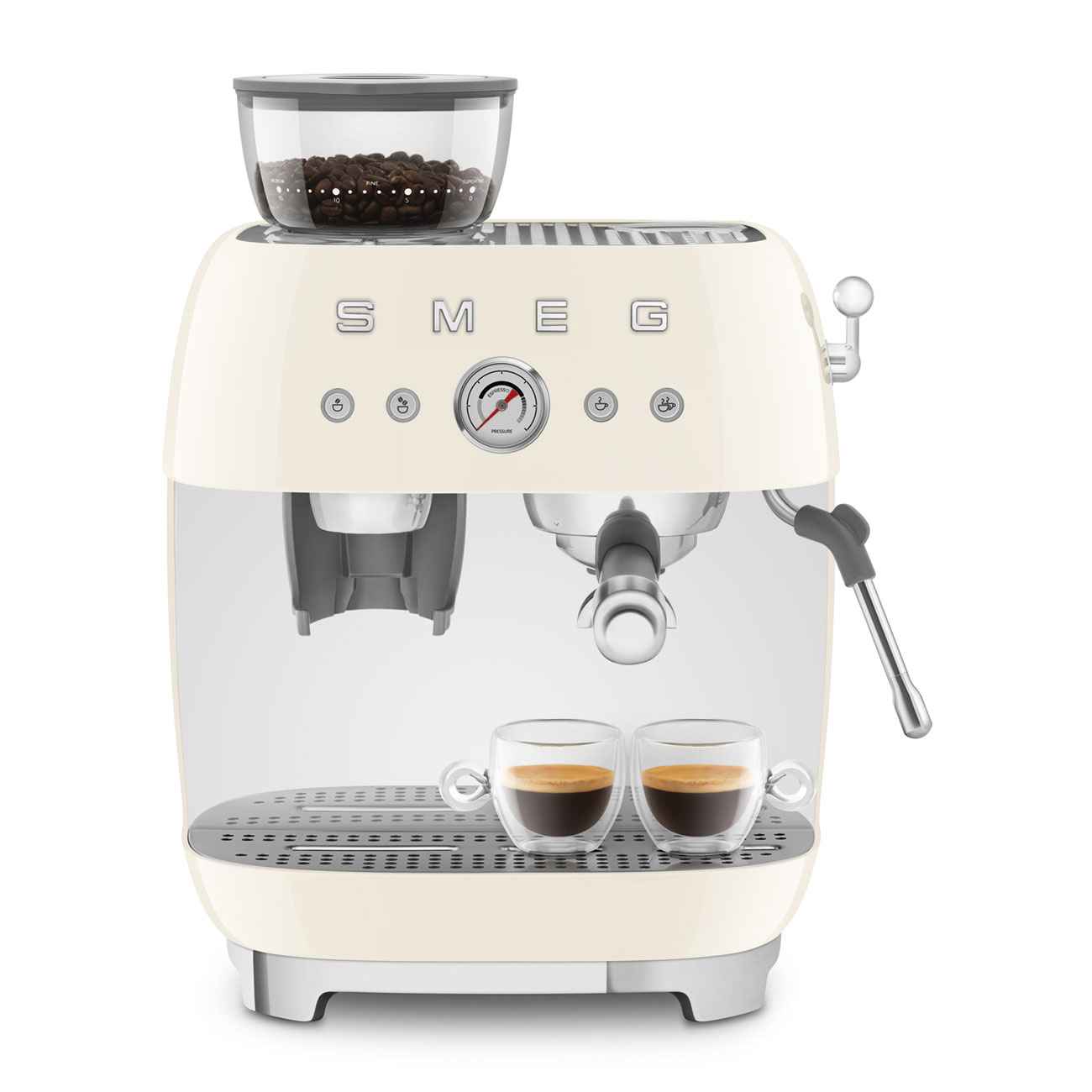Smeg Öğütücülü Espresso Kahve Makinesi - Krem - Görsel 9