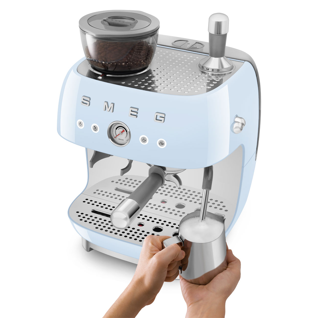 Smeg Öğütücülü Espresso Kahve Makinesi - Pastel Mavi - Görsel 6