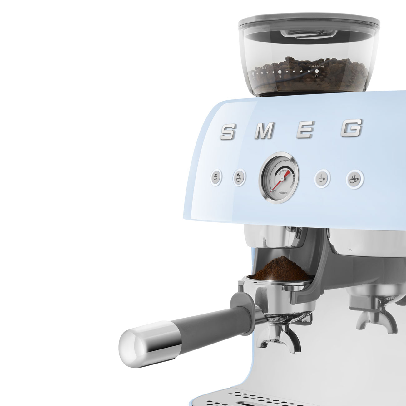 Smeg Öğütücülü Espresso Kahve Makinesi - Pastel Mavi - Görsel 7