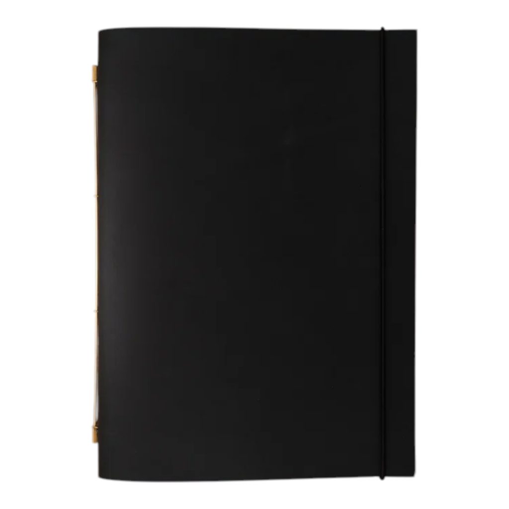 Novum Organum L Siyah Deri Not Defteri - Robusto Black | Yeniden Doldurulabilir Defter